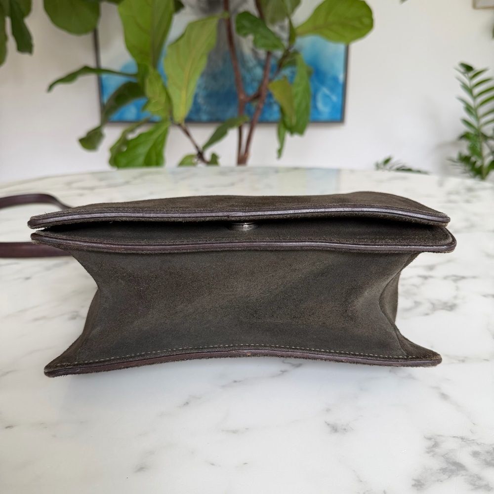 COACH Vintage Monterrey Flap Suede Crossbody Bag Loden Olive Green 6148 90's Y2K - Picture 6 of 16